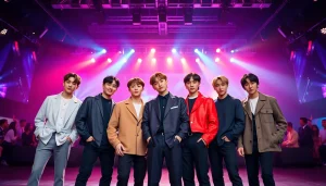 Catch the BTS members in vibrant style, showcasing their charisma and artistry.