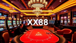 Experience high-stakes action at the XX88 casino with vibrant tables and enthusiastic players.