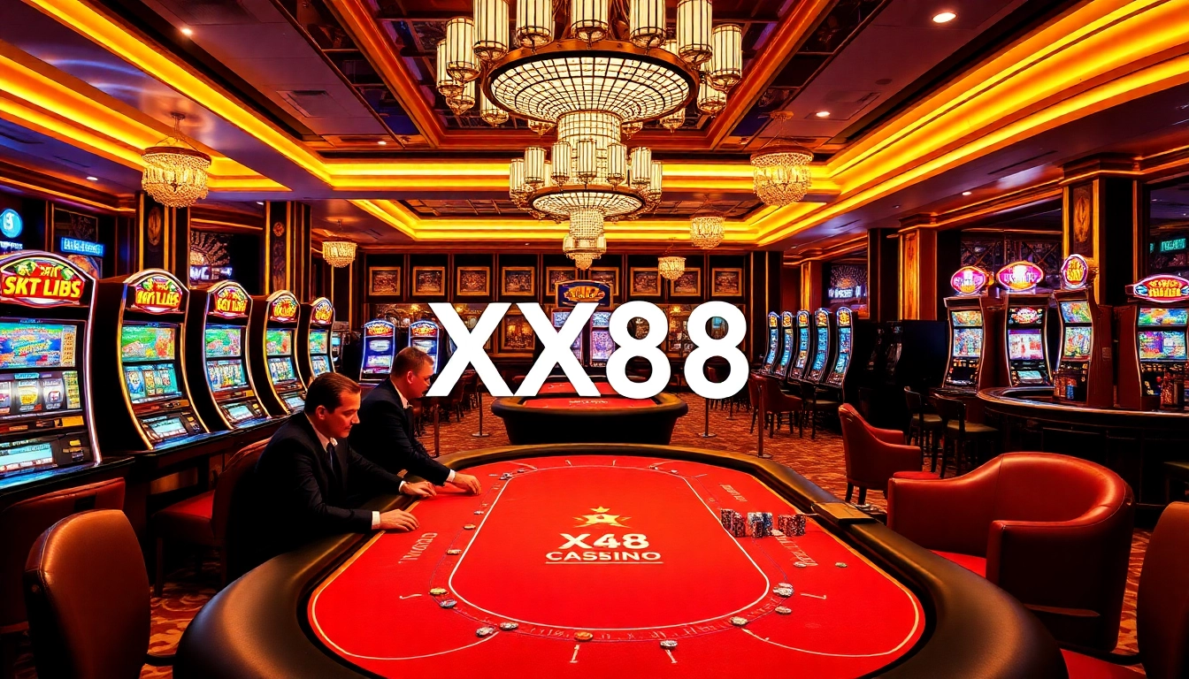 Experience high-stakes action at the XX88 casino with vibrant tables and enthusiastic players.