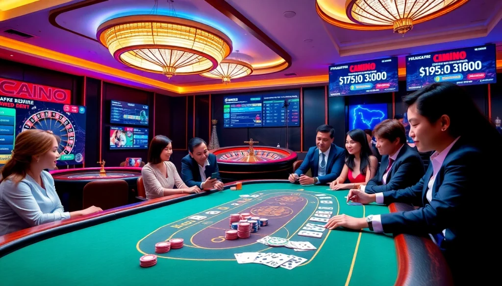 Experience the thrilling atmosphere of nhà cái cm88 with engaging poker games and vibrant casino elements.