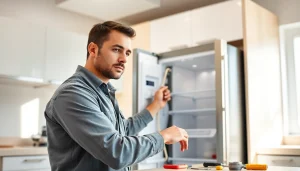 Expert refrigerator repair technician working on a unit during refrigerator repair ottawa service.