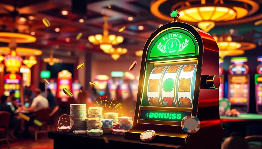 Mostbet depozitsiz bonus təqdim edən canlı kazino atmosferası ilə slot maşını.