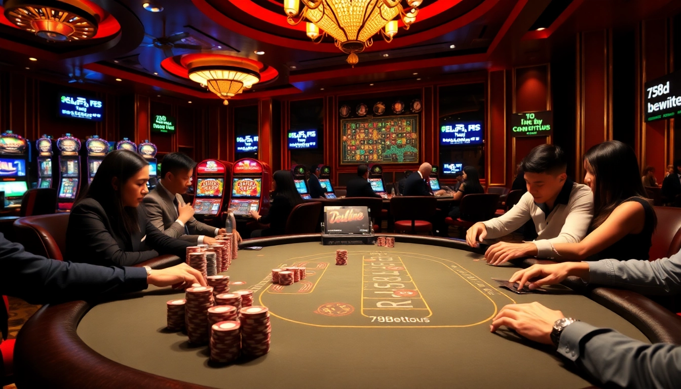 Experience the thrilling atmosphere of gambling at 789bet.tours with a high-stakes poker game.