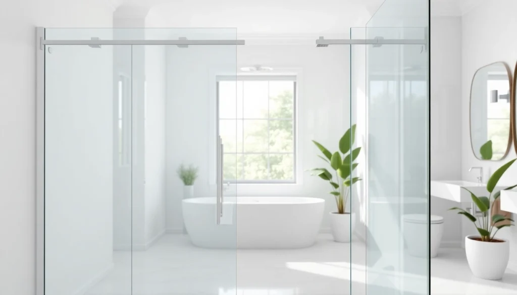 Showcase of modern shower doors uk highlighting sleek design and elegance.