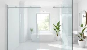 Showcase of modern shower doors uk highlighting sleek design and elegance.