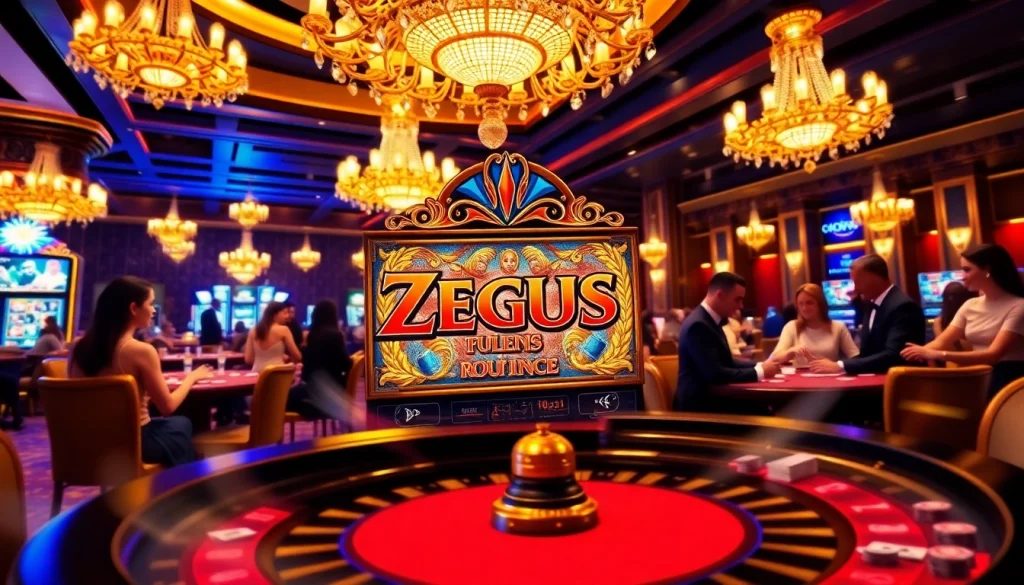 Rasakan sensasi mesin slot Zeus dalam suasana kasino yang hidup, penuh kegembiraan dan antisipasi.