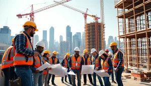 A New York City General Contractor team collaborates on a construction project, showcasing professionalism.