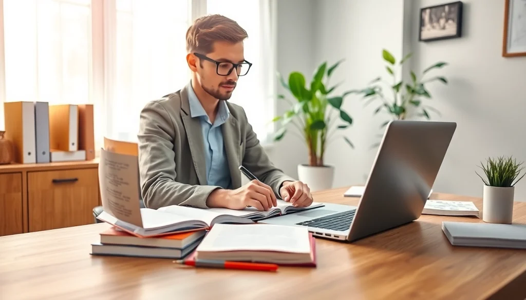 Engaged student utilizing online exams help effectively in a well-lit study environment.