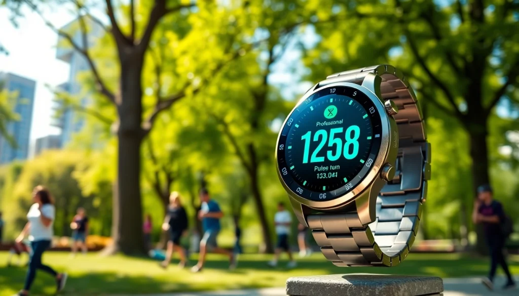 Showcase Pulse Smart Watch in an active outdoor setting highlighting its modern features.