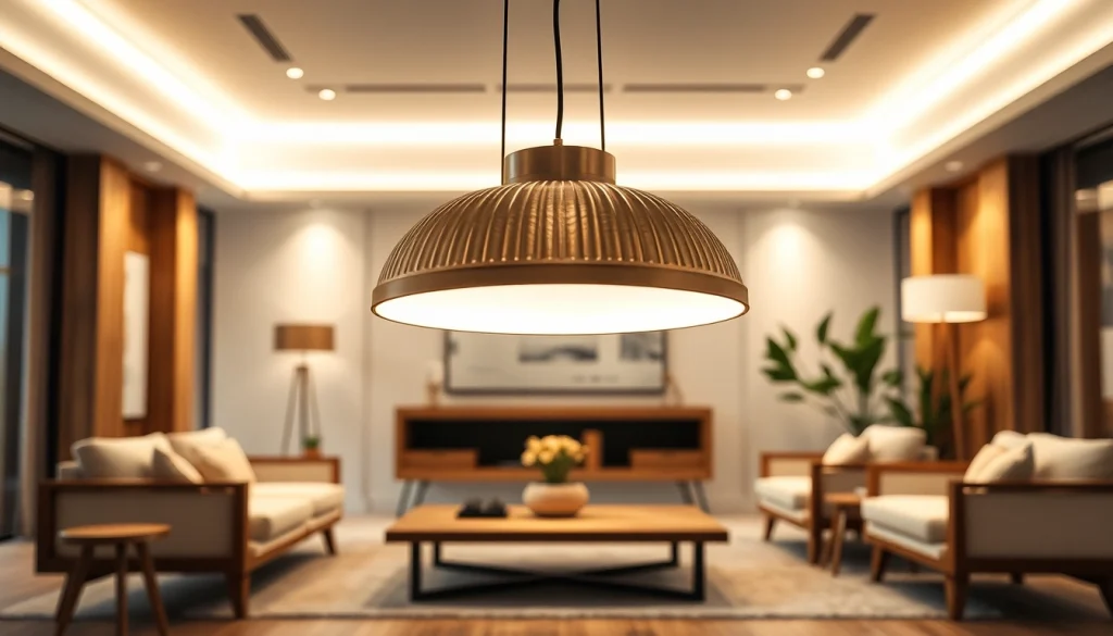 Sleek Illumination fixture casting warm light in a modern decor setting.