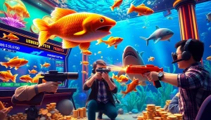 Engage in bắn cá đổi thưởng with vibrant marine life and thrilling gameplay in this exciting online casino scene.
