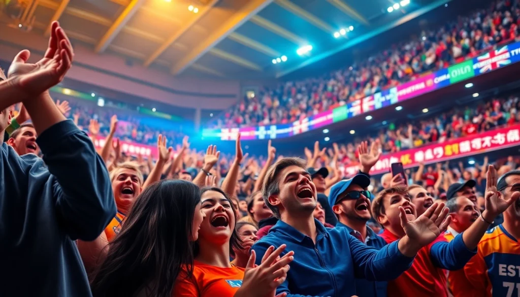 Exciting sports event atmosphere showcasing 토토스토리 with an engaged crowd.