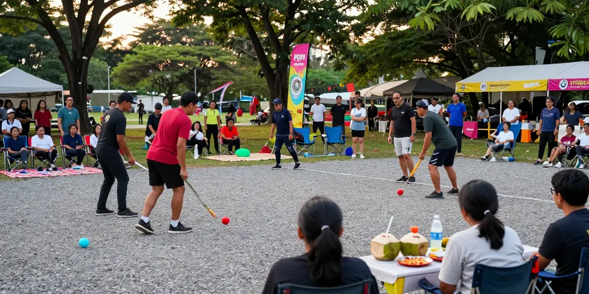 Acara turnamen petanque di fopikotatomohon.org, menunjukkan kompetisi seru di taman.